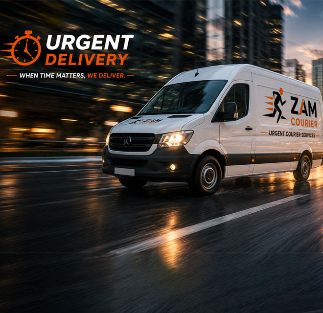 Delivery person handing packages